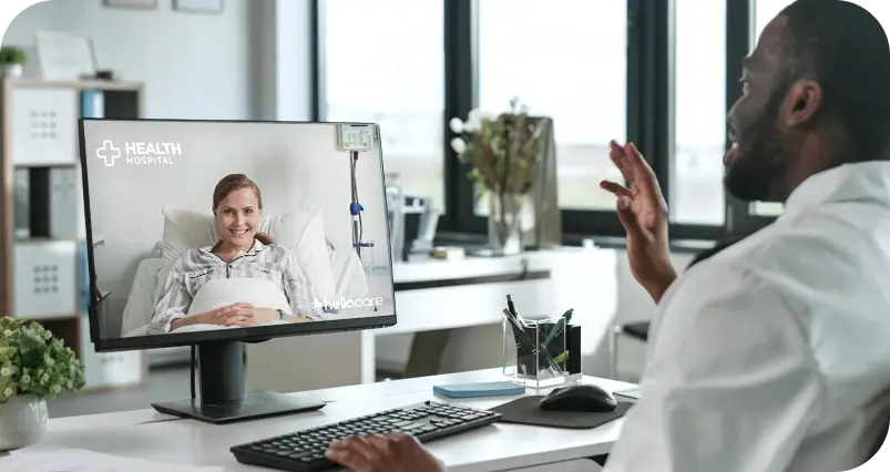 doctor with a patient in monitor